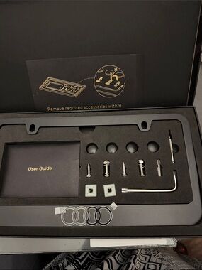 Black License Plate Frame Mounting Kit with Hardware